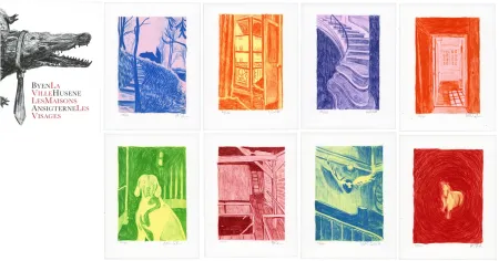 Lithografie Schelde - Byen, Husene, Ansigterne/ La ville, Les maisons, Les Visages 