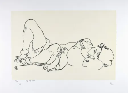 Lithografie Schiele - La femme allongée, 1918 | Reclining woman, 1918 (Liegende)