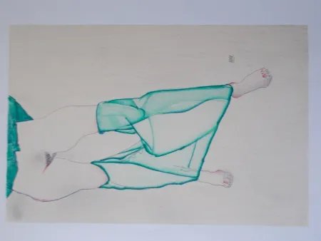 Lithografie Schiele - La fille au bas vert