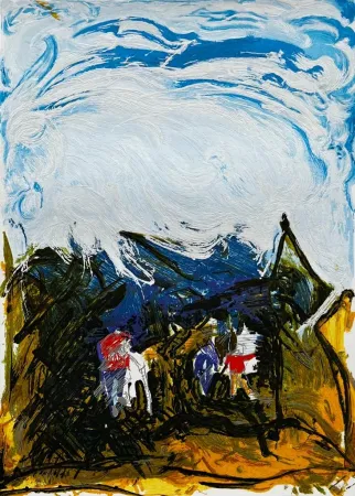 Zeefdruk Schifano - Area aperta 