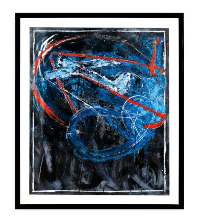Zeefdruk Schifano - Mario Schifano ( 1934 - 1998 ) - NAVIGATORE NOTTURNO - Enamel screen print in 45 colors on Magnani paper - 1989