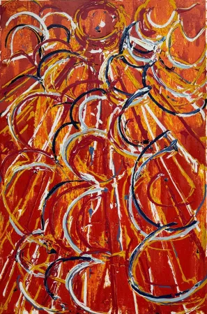 Zeefdruk Schifano - Nella vetrata rossa