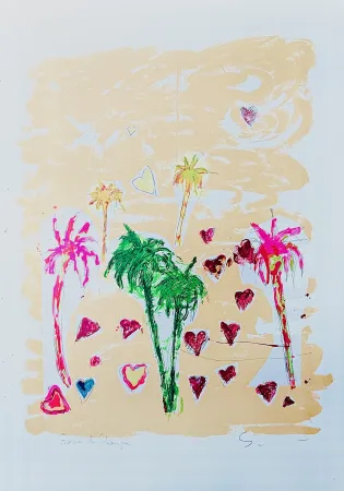 Zeefdruk Schifano - Palme e cuori