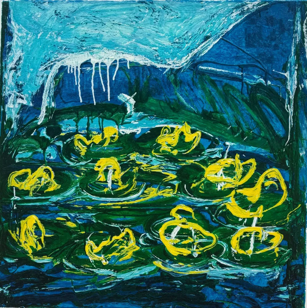 Zeefdruk Schifano - Water lilies