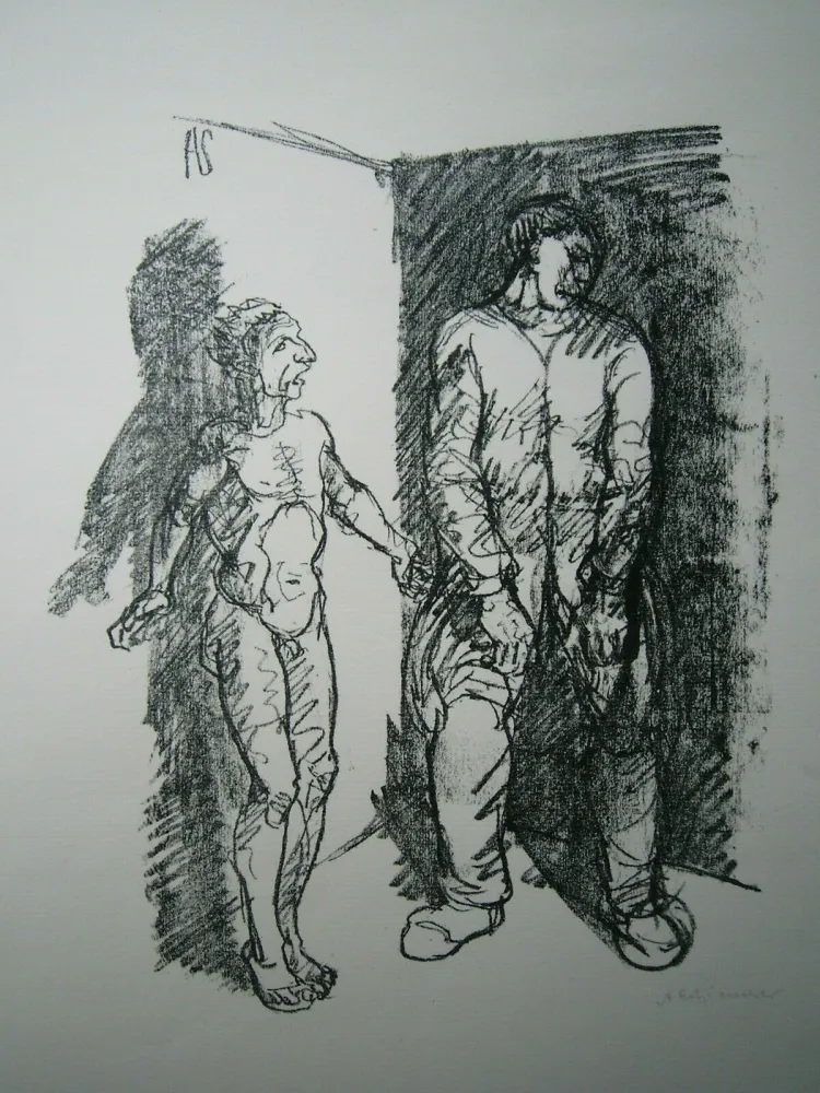 Lithografie Schinnerer - Gefangener (Prisoner)