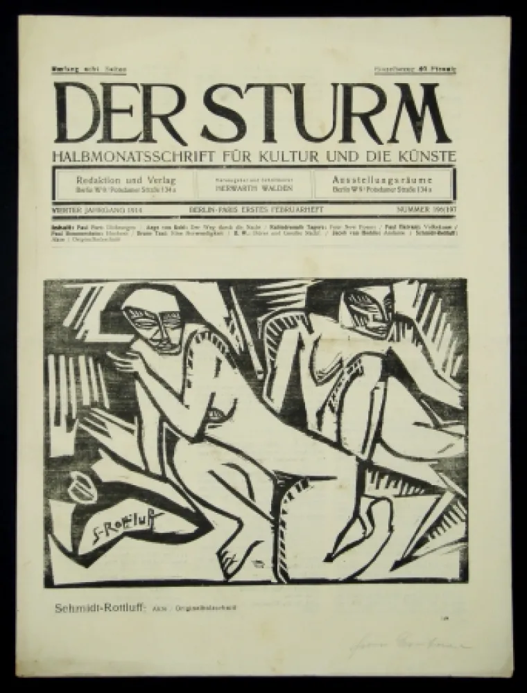 Houtsnede Schmidt-Rottluff - Akte (Nudes)