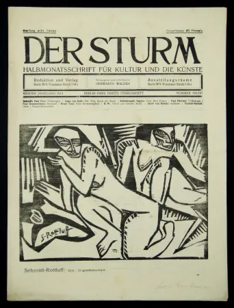 Houtsnede Schmidt-Rottluff - Akte (Nudes)