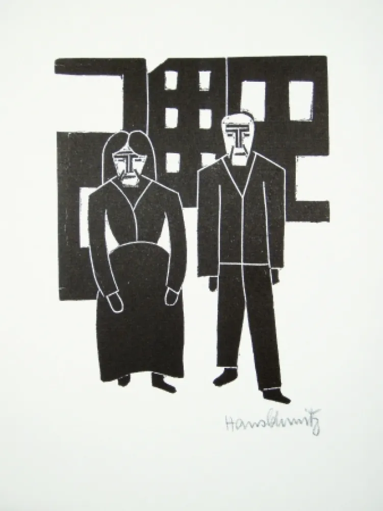 Linosnede Schmitz - Arbeiterpaar (Working Couple)