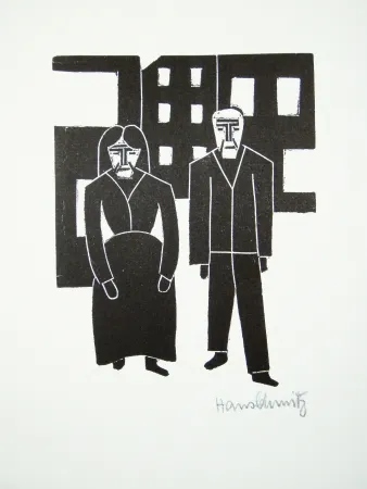 Linosnede Schmitz - Arbeiterpaar (Working Couple)