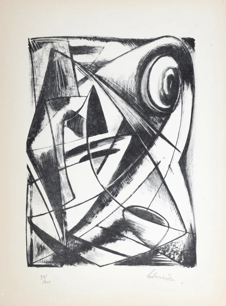 Lithografie Schneider - Composition, 1946 - Hand-signed