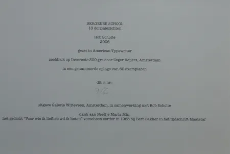 Zeefdruk Scholte - Bergen, 13 dorpsgezichten, gafiekmap