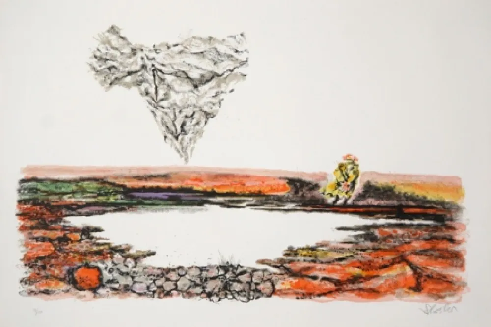 Lithografie Schreiber - The Thinker