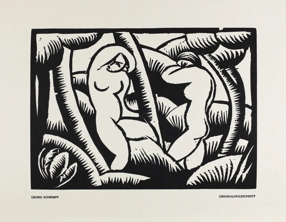 Houtsnede Schrimpf - Akt IX (Das Kunstblatt)