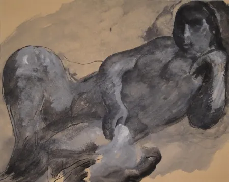 Geen Techniek Schürch - Weiblicher liegender Akt