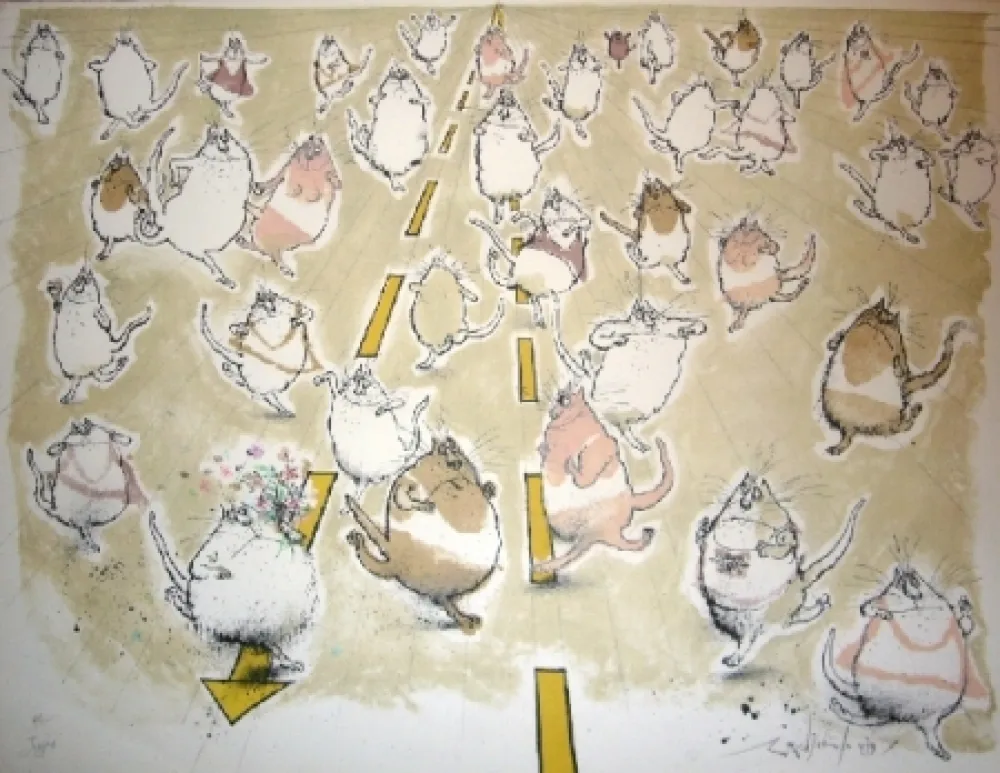 Lithografie Searle - Joggers