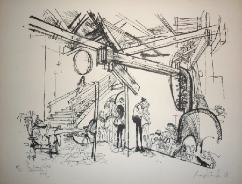 Lithografie Searle - Ski