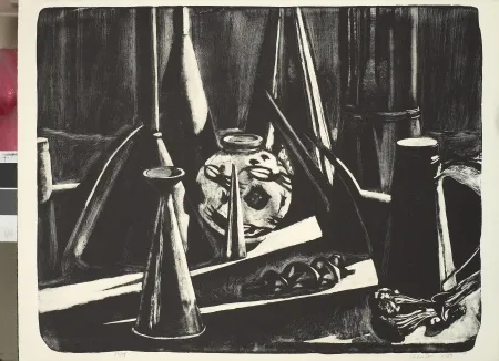 Lithografie Sécheret - Nature Morte au vase chinois