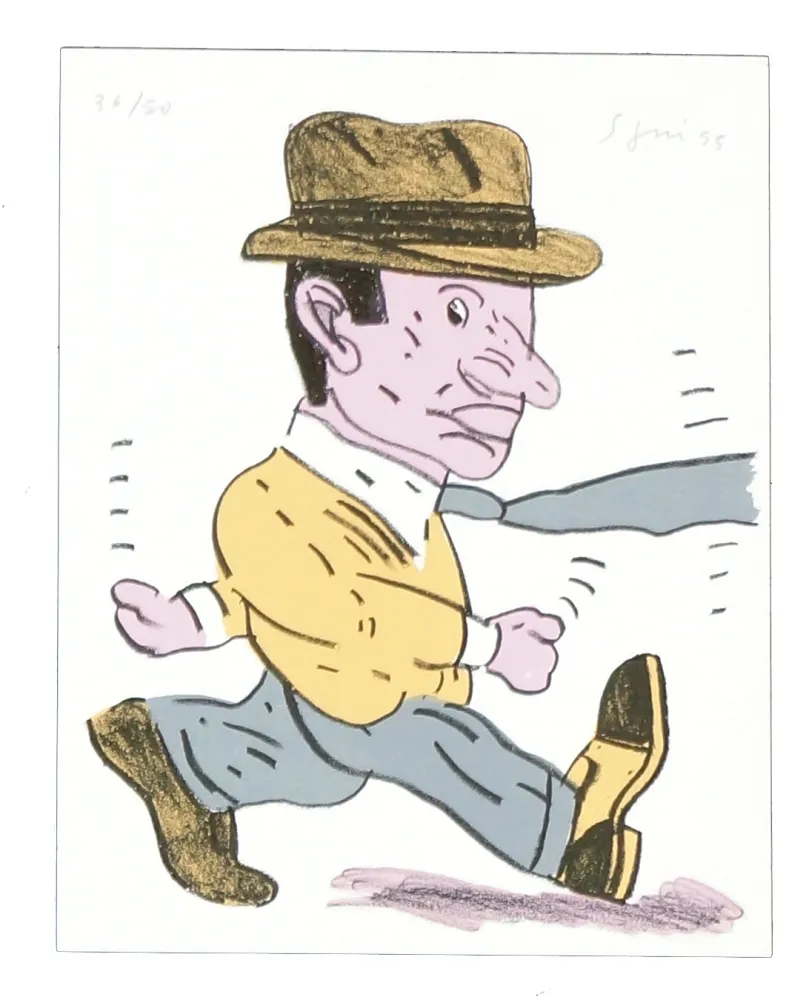 Lithografie Segui - Cravate au vent