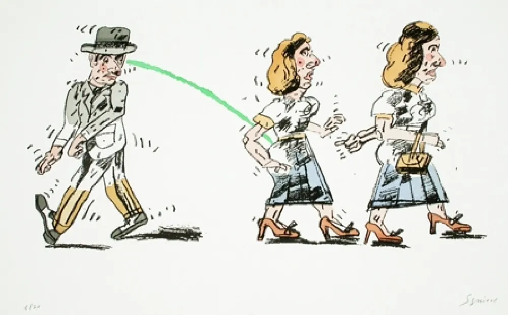 Lithografie Segui - Regard furieux