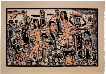 Lithografie Segui - Théatre de la ville IV