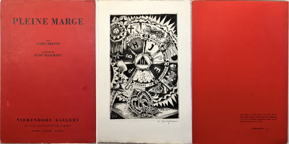 Ets Seligmann - André Breton : PLEINE MARGE. Eau-forte originale de Kurt Seligman (1940)