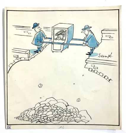 Geen Techniek Sempé - La chaise à porteur. Circa 1970