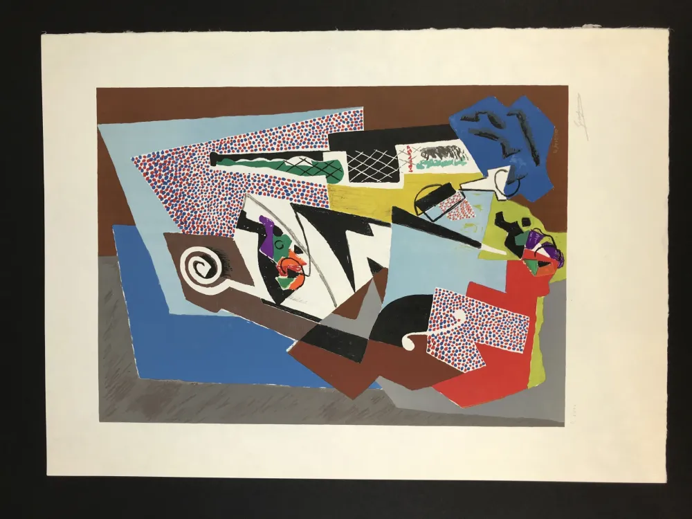 Lithografie Severini - Natura morta e Violino