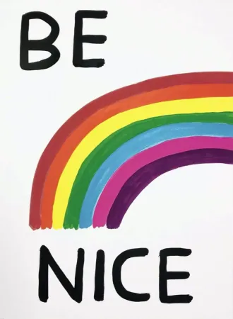Zeefdruk Shrigley - Be Nice