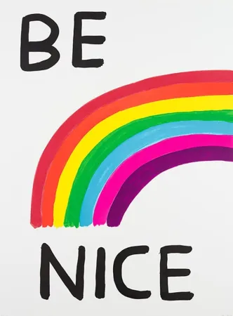 Zeefdruk Shrigley - Be Nice