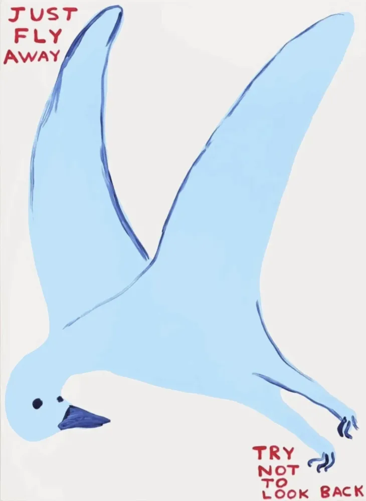 Zeefdruk Shrigley - Just fly away