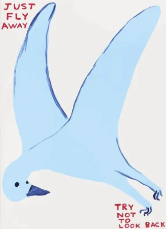 Zeefdruk Shrigley - Just fly away