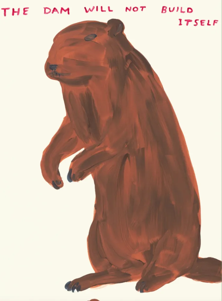 Zeefdruk Shrigley - The Dam Will Not Build Itself