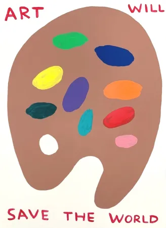 Zeefdruk Shrigley - (Untitled) Art Will Save The World