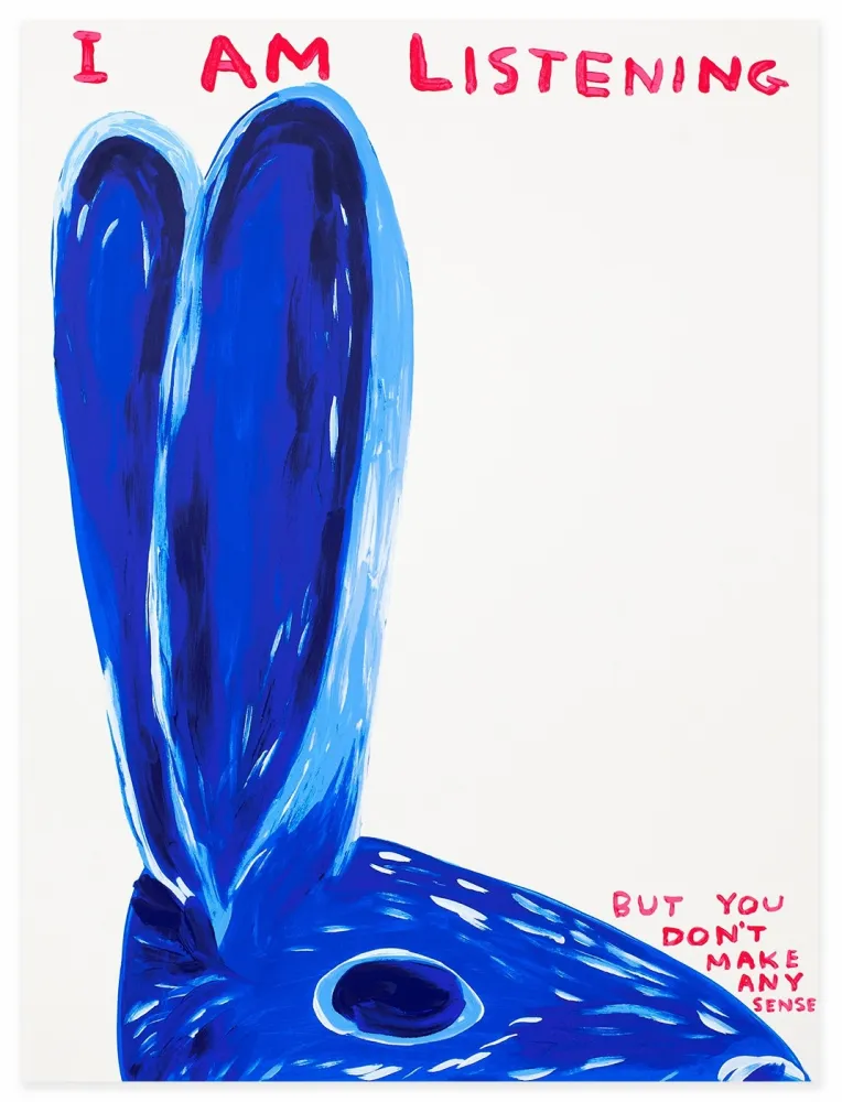 Zeefdruk Shrigley - Untitled (I Am Listening)