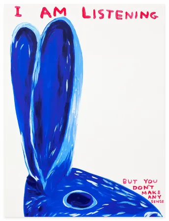 Zeefdruk Shrigley - Untitled (I Am Listening)