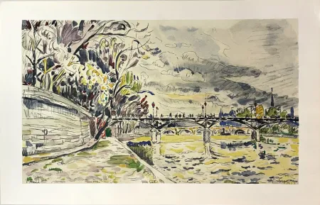 Lithografie Signac - Le Pont des Arts, Automne (Paris)