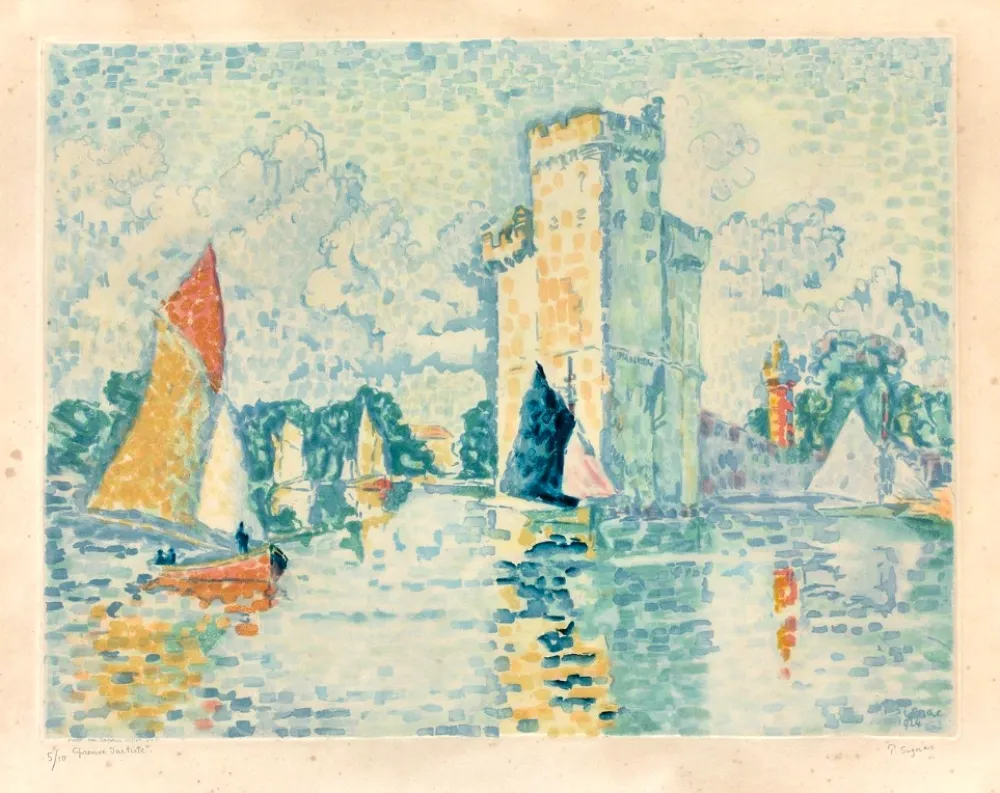 Aquatint Signac - L’entrée du port de La Rochelle