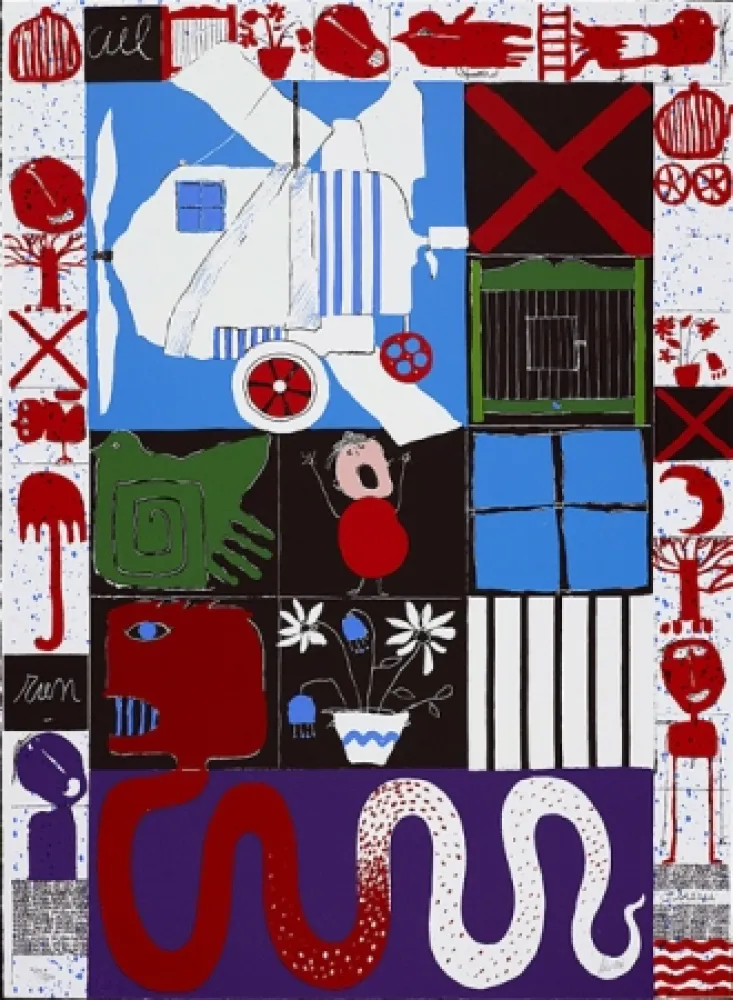 Zeefdruk Silvain - L'oiseau cage