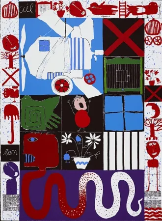 Zeefdruk Silvain - L'oiseau cage