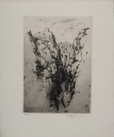 Ets Simon - Vue de Ronda, c. 1913 - Hand-signed!