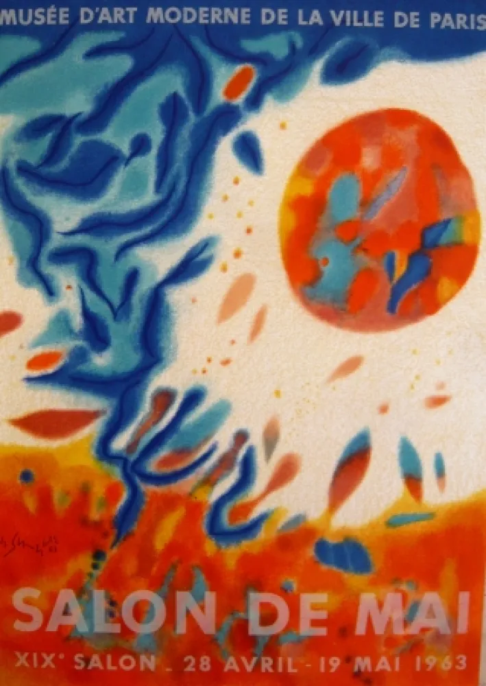 Lithografie Singier - Affiche exposition Musée d'art moderne