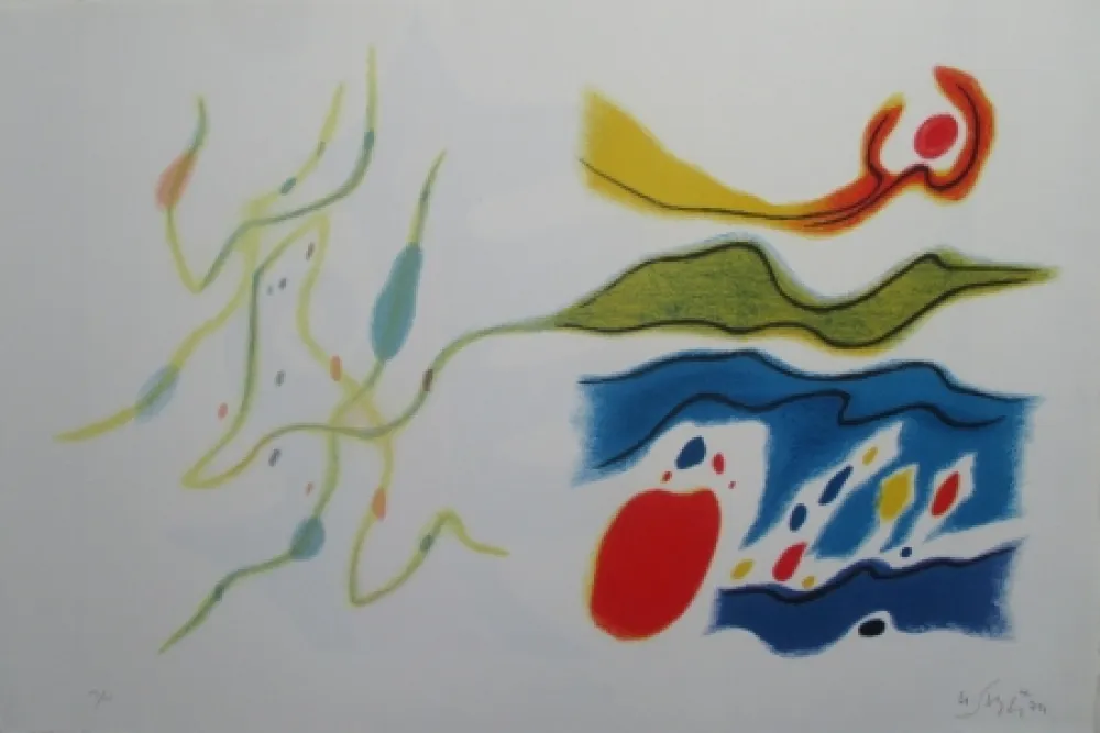 Lithografie Singier - Blason du corps blessé