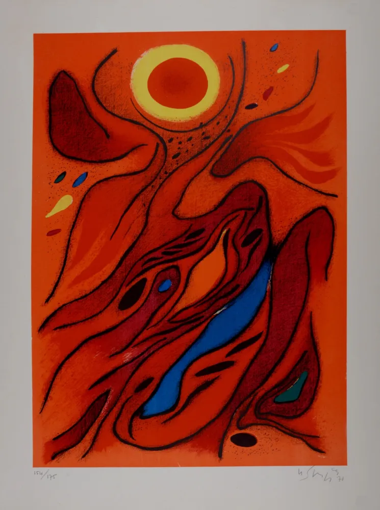 Lithografie Singier - Cyclade nocturne, 1971 - Hand-signed