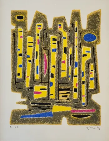 Lithografie Singier - Le Contrapunctor de Buxtehude 