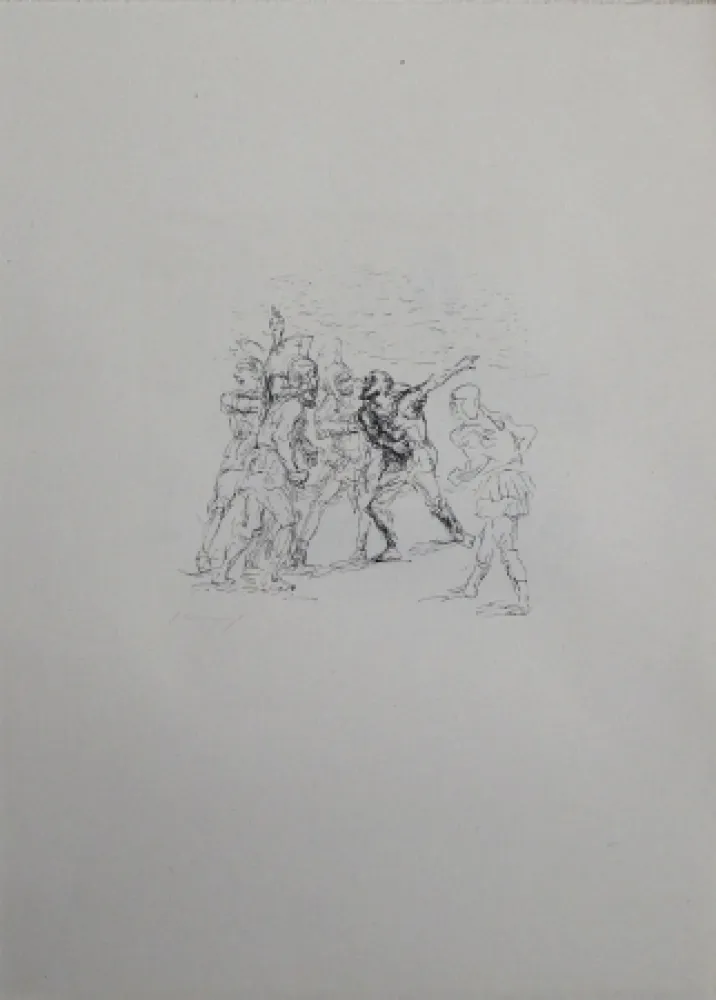 Lithografie Slevogt - Der verwundete Hellene