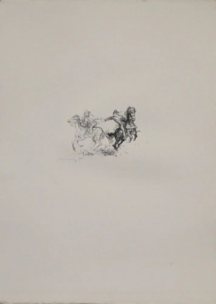 Lithografie Slevogt - Die feindlichen Brüder 