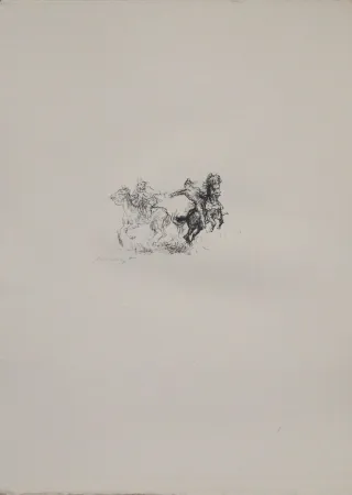 Lithografie Slevogt - Die feindlichen Brüder 