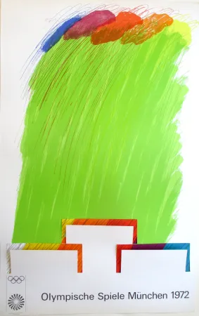 Lithografie Smith - OL 1972, original colourlithograph on a double sheets with cut-outs