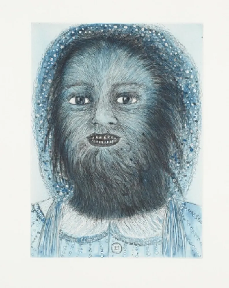 Ets En Aquatint Smith - Wolf Girl, from the Blue Prints series