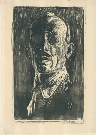 Houtsnede Soltmann - Selbstbildnis